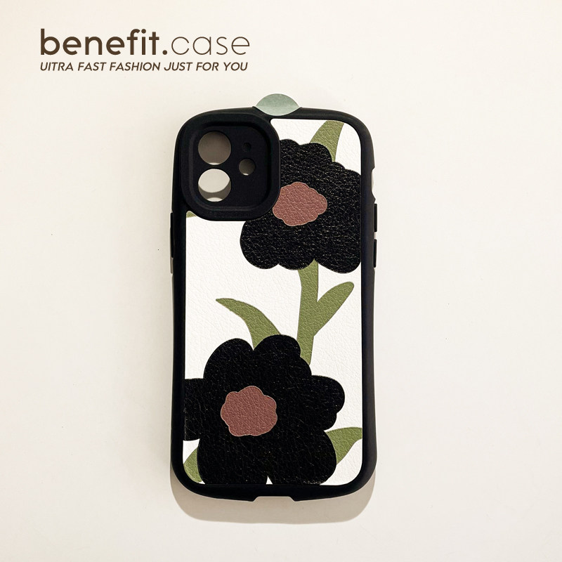 Benefit Japan-Japan-ins autumn winter flowers apply Apple 13promax mobile phone protective shell lukewarm wind iphone12mini female xsmax silicone xr Wen