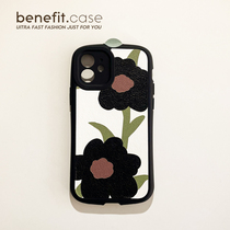 Benefit Japan-ROK-ins autumn winter flowers apply Apple 13promax mobile phone shell lukewarm wind iphone12mini female with xsmax silica gel xr art 8