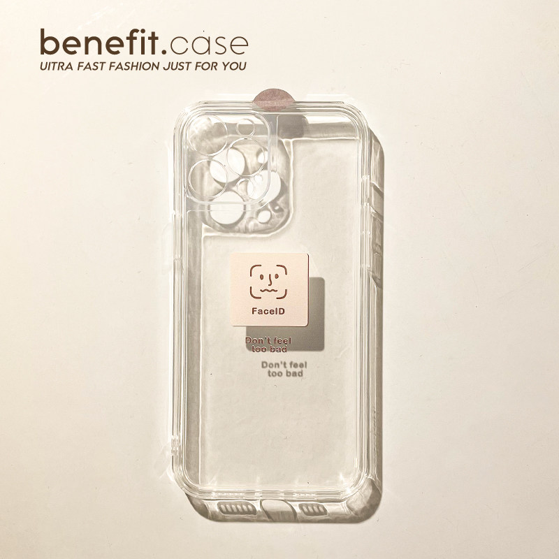 Benefit fun cartoon face recognition applies Apple 13promax mobile phone protection shell creative iphone12mini personality xsmax transparent protection shell xr