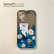 Benefit French style retro pearly pearls apply Apple 13promax mobile phone shell iphone12mini protective sleeve xsmax silica gel xr transparent 8p