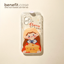 Benefit cute cheese cheese girl for apple 13promax mobile phone case original iphone12mini transparent case xsmax cute xr fresh 8p