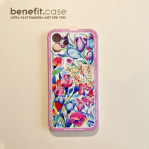 Benefit art oil painting flower ins apply Apple 13promax mobile phone shell iphone12mini protective sleeve xsmax style xr8plus