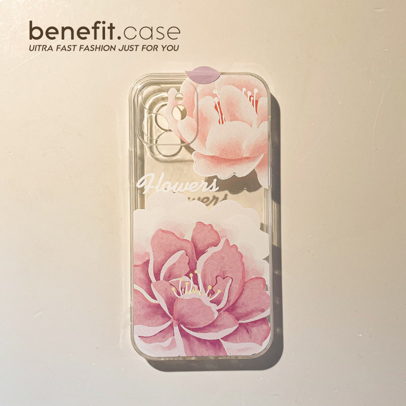 Benefit French style retro gentle peony applies Apple 13promax mobile phone protection shell iphone12mini protective sheath xsmax full package xr anti-fall 8p