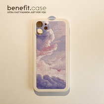 Benefit method retro color cloud dream purple applicable Apple 13promax mobile phone shell iphone12mini protective sleeve xsmax female xr liquid silicone 8