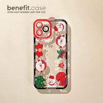 Benefit retro creative Christmas circle applies Apple 13promax anti-fall mobile phone shell iphone12mini protective sleeve xsmax full package xr transparent 8p high