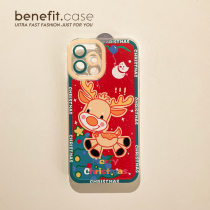 Benefit retro christmas small elk suitable for apple 13promax anti-fall mobile phone shell iphone12mini protective sleeve xsmax full package xr transparent 8p high