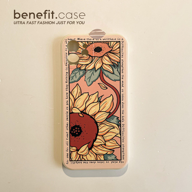 Benefit oil painting graffiti applies Apple 13promax mobile phone protective shell iphone12mini protective sheath xsmax new xr liquid silicone 8plu