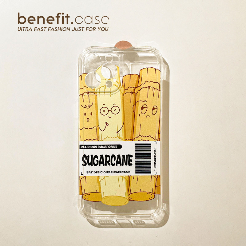 Benefit original small crowdcane label applies Apple 13promax mobile phone protection shell creative iphone12mini transparent xsmax personality xr full package 8