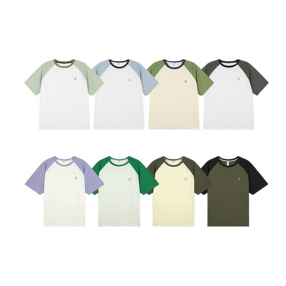 
[Quick drying] ACMEITEM Aikemi Summer parent-child lightweight short-sleeved sports outdoor contrasting T-shirt top for men and women