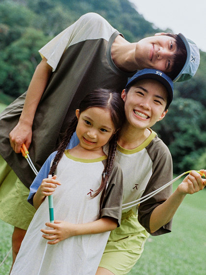 ACMEITEM爱棵米 夏季亲子轻量速干短袖运动户外撞色T恤上衣男女