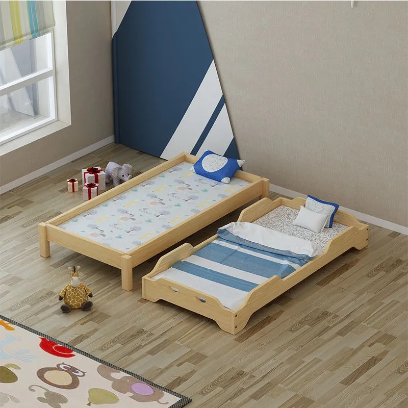 Kindergarten Bed Afternoon Nap Bed Pine Wood Child Elementary School Child Care Class Bed Lunch Break Special Small Bed Single Bed Stack Folding Bed