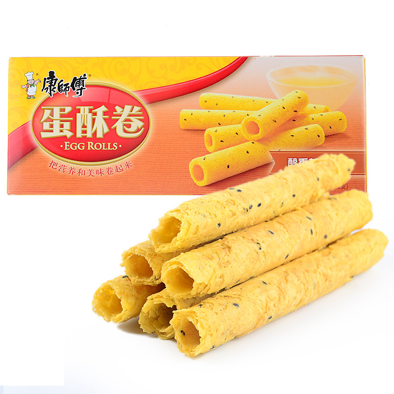 Conmaster Egg Crisp Rolls 108g Boxes Fragrant Cream Taste Sesame Casual Snacks Egg Roll Biscuit Breakfast Nutraceutical