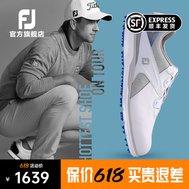 FootJoy Golf Shoes Men FJ Pro SL No Nails Genuine Leather Golf Shoes Big Size Sneakers Clear Cabin