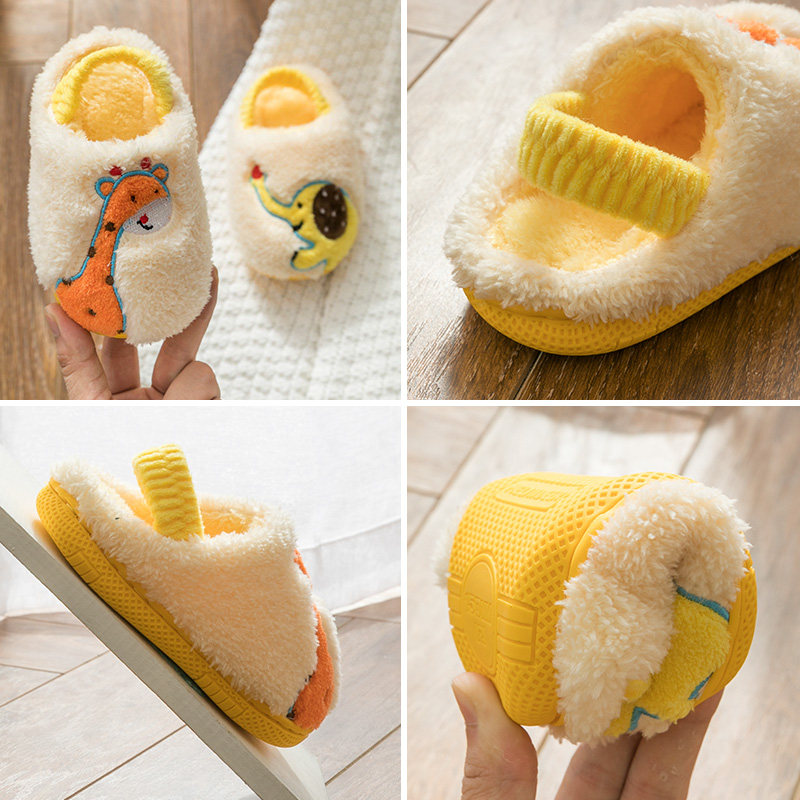 Children slippers boy winter paragraph baby One year old girl autumn band heel 2-year-old baby cotton shoes gush home thickened