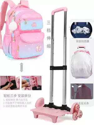 Pull Rod schoolbag 2021 new children's backpack boy travel fashion cute pull schoolbag girls shoulder bag