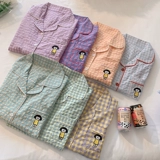 Осенняя пижама, хлопковый лонгслив, японский кардиган, милый комплект для школьников, коллекция 2023