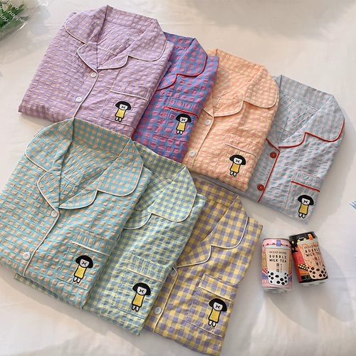 Осенняя пижама, хлопковый лонгслив, японский кардиган, милый комплект для школьников, коллекция 2023