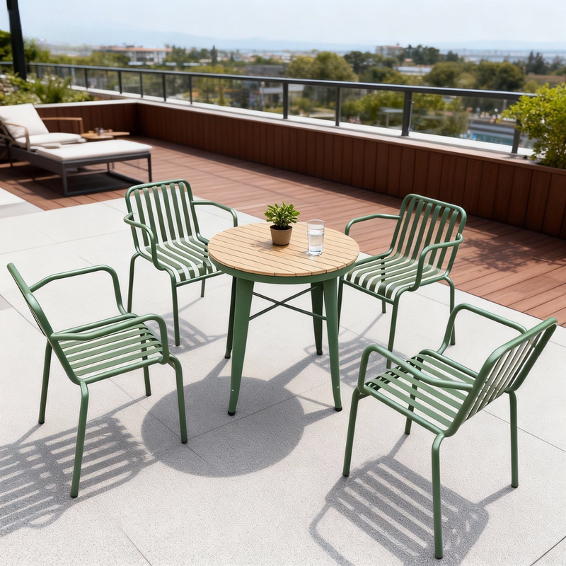 Simple Outdoor Tables and Chairs, Courtyard Garden Balcony Leisure Table and Chair Set, Outdoor Terrace Waterproof and Sun-Proof Table and Chair Set