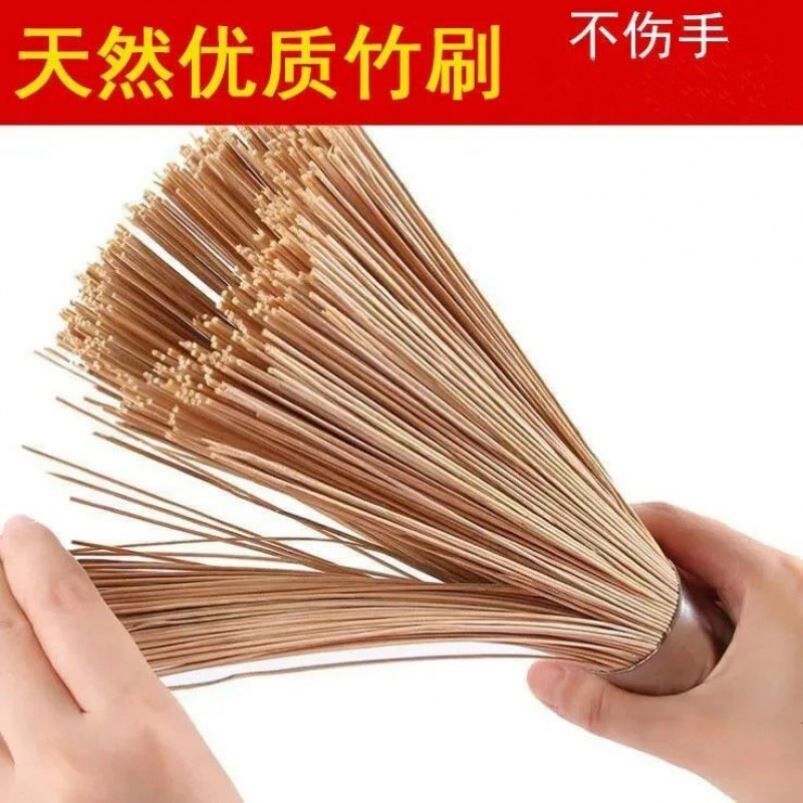 Bamboo brush kitchen brush steel ball brush pot brush bowl cleaning rag long handle natural bamboo brush