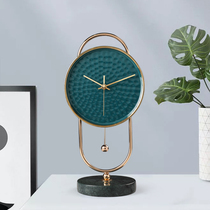 Light luxury desktop clock pendulum table watch home fashion desk clock creative decorative clock silent sitting clock pendulum clock