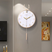 Nordic simple electric wave Net red light luxury wall clock home clock living room fashion wall hanging modern bell clock
