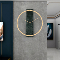 Wall clock living room home clock fashion pure copper wall quartz Net Red simple modern light luxury decoration high-end