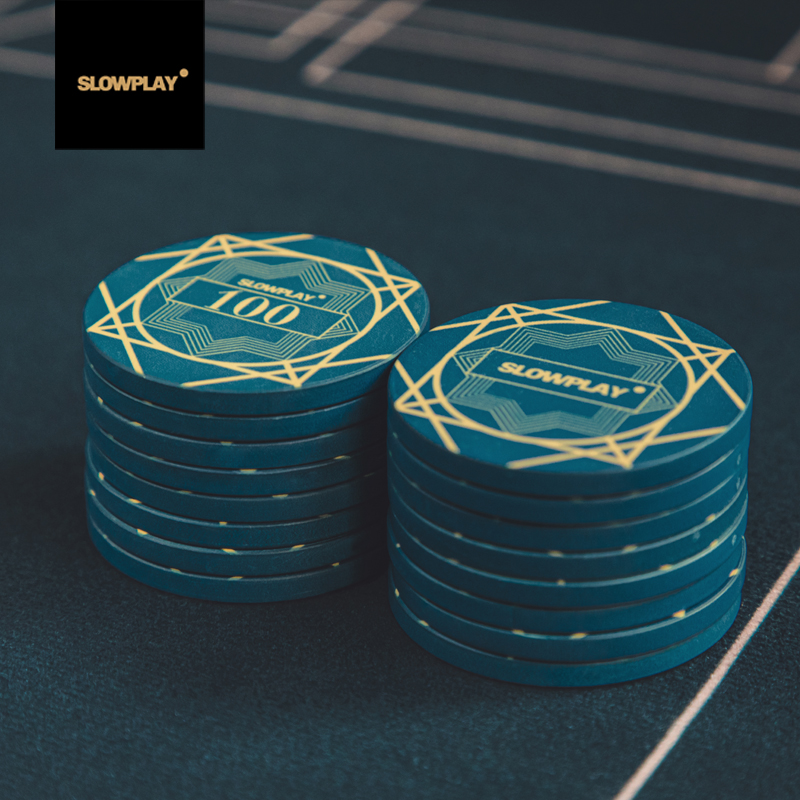 SLOWPLAY Texas Hold'em High-end Ceramic Chips Poker has digital non-numeric denomination chess room mahjong coins