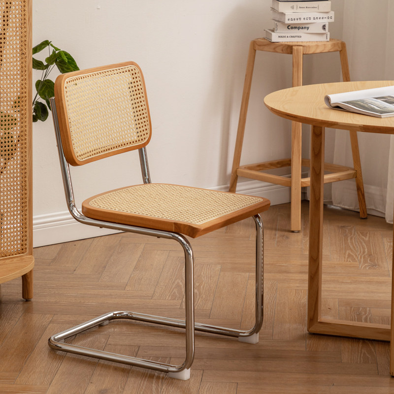 Rattan Chair Nordic Backrest Home Designer Dining Chair Medieval Chair Mesh Red Cafe Hotel Casual Ins chairs