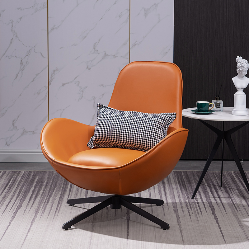 Modern Italian single-person balcony tiger chair Nordic minimalist designer Net red living room study room leisure leather sofa