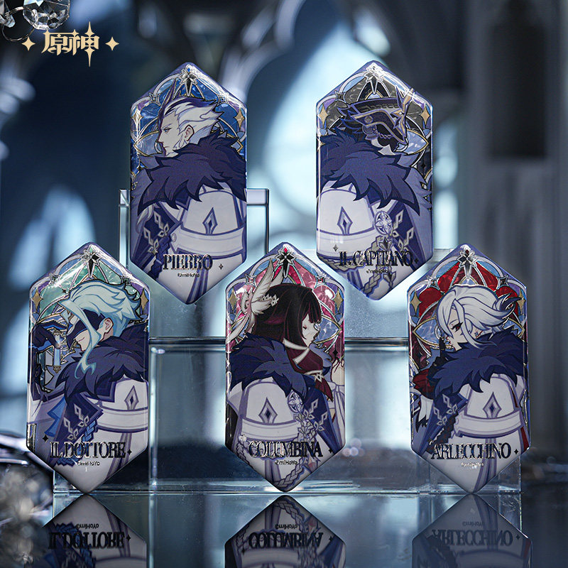 【 primary god official 】 frost mark And power flame series badge   relief Hot silver technology   Genshin