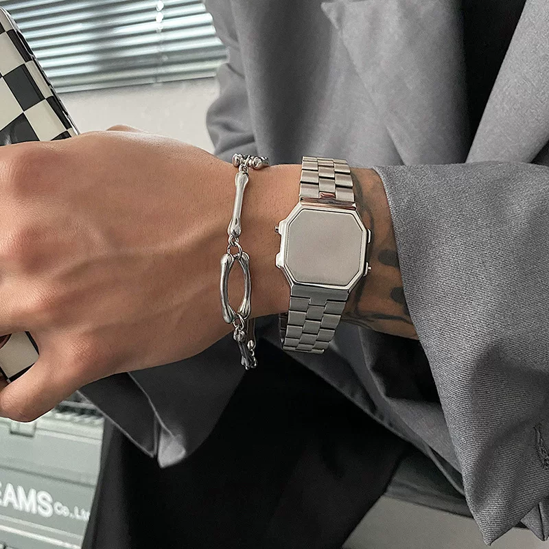 AMBU timeless watch type bracelet bracelet alloy personality small square niche cold style unique