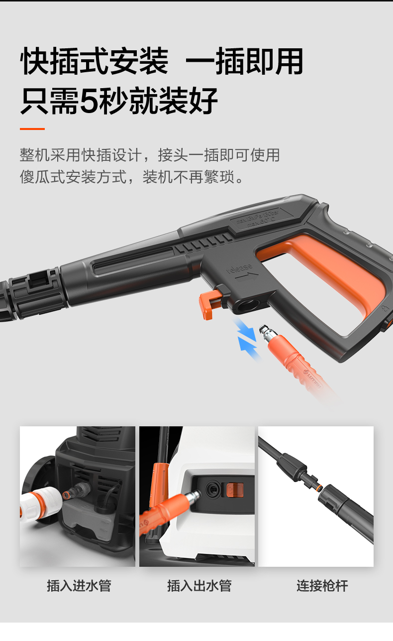 绿田 高压洗车机 多功能清洗机 220v水泵 1400W大功率 图10