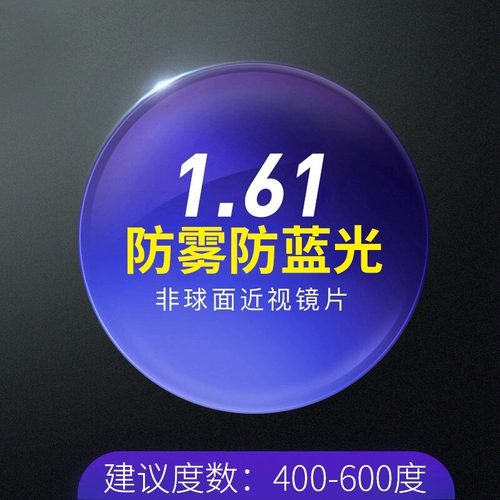 Anti -Fog Lens Myopia 1.60 Ultra -Thin Anti -Glare High Lens 1,67 Anty -Blue Light Mircor Ryst