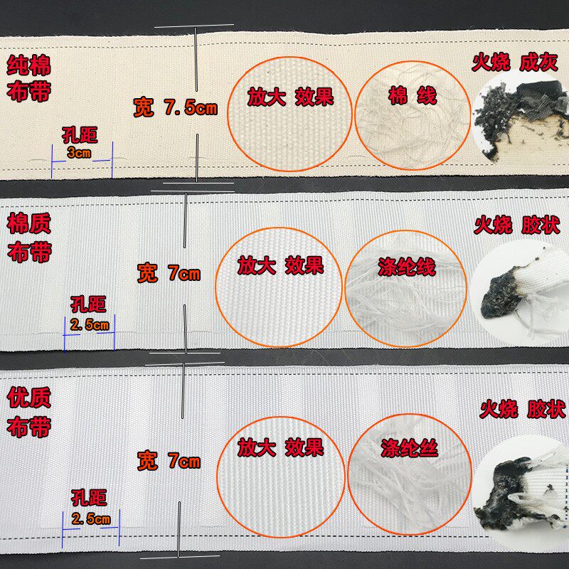 Anti-sunning anti-aging curtain four-claw hook cloth with curtain head white strip cloth strap accessories thickened and encrypted