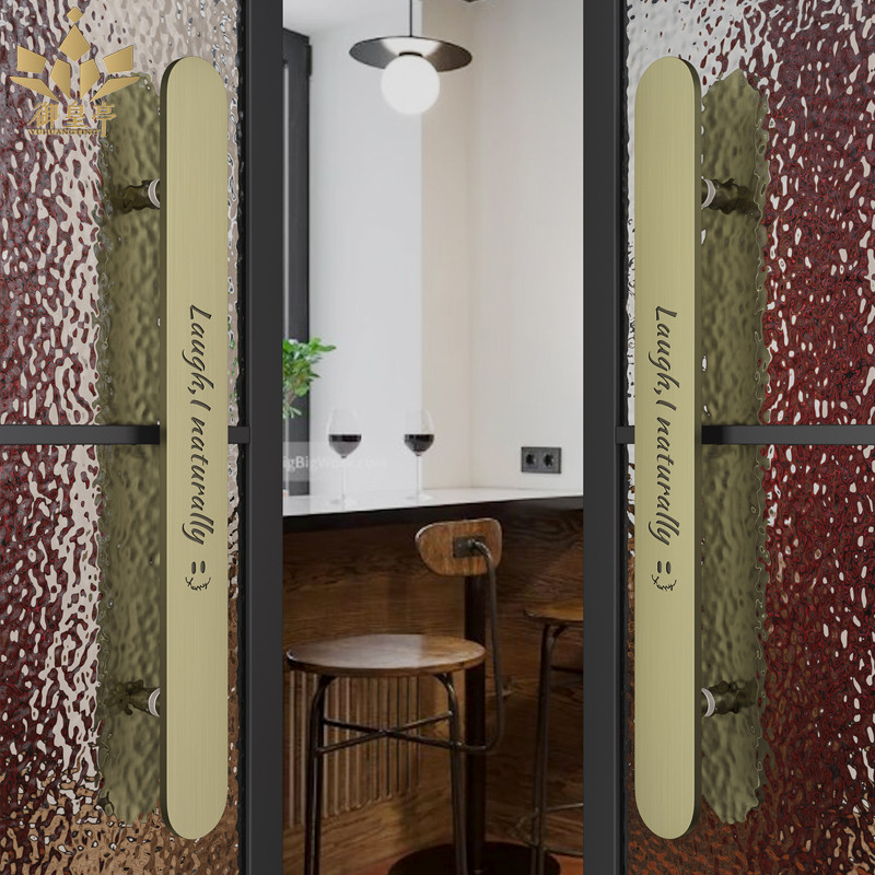 Custom hotel door handle big pull handle lettering LOGO private room wooden door handle high-end club glass door handle