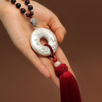 Car pendant car interior charm high-end s999 sterling silver heart Sutra peace charm original hand-woven men and women models