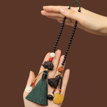 Car pendant Car pendant safety rearview mirror lotus tassel car decoration mens and womens handmade high-end