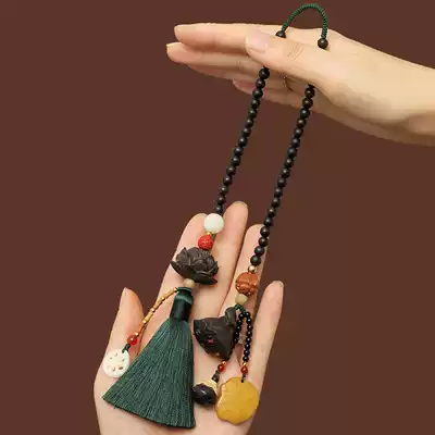 Car pendant interior hanging decoration safe rear view mirror Lotus tassel car decoration men and women handmade high-grade