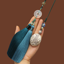 High-end car pendant sterling silver car interior charm safety charm heart Sutra S999 car rearview mirror creative handmade men and women