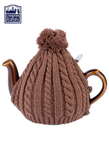 LondonPottery teapot brown wool pot cover acrylic knitted handmade pot jacket cover cute and exquisite ins