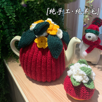 LondonPottery pure handmade pure wool teapot sweater cover knitted thermal cover wool cover anti-scalding ins