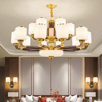 All copper new Chinese style living room main light solid wood Chinese style grand villa hall dining room bedroom chandelier Zhongshan lamps