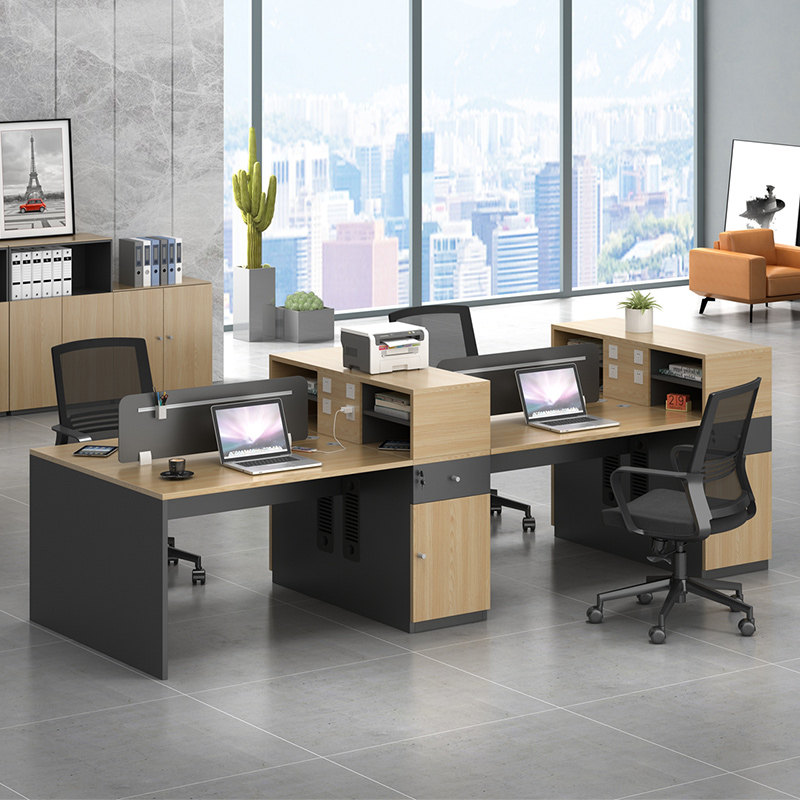 Staff desk chair combination modern minimalist computer desk 2 4 6 people with staff table with cabinet office table