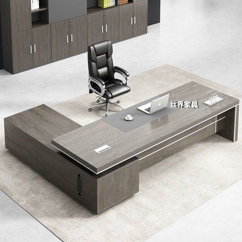 Boss Desk Simple Modern President Supervisor Single Simple 16 Office Table and Chair Combination Set Steel Frame