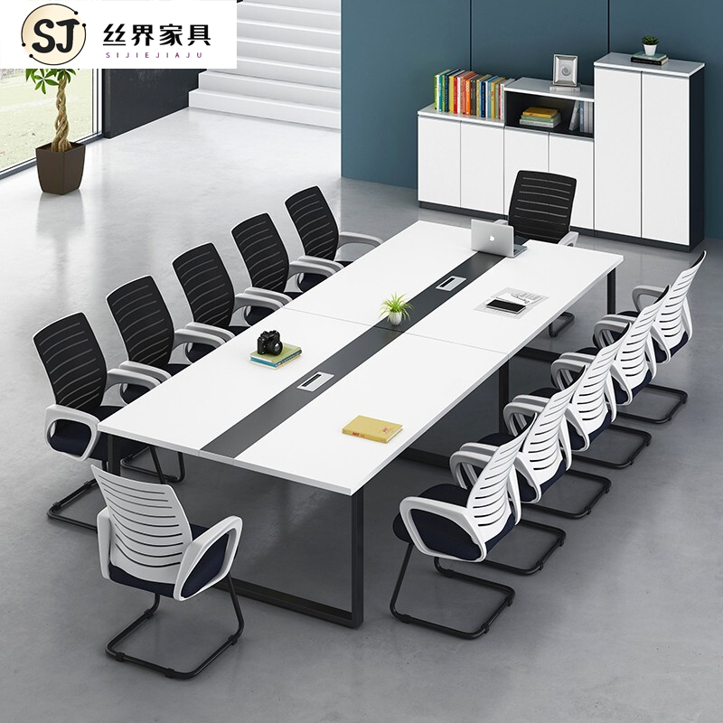 Office conference table modern minimalist long table meeting room desk training table long table in negotiation table and chairs combination