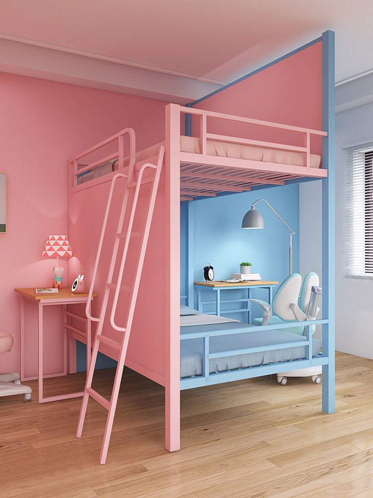 Building Bed Province Spatial Two Children's Room Modern Simple Household One Child One Daughter Up and Up High Bed
