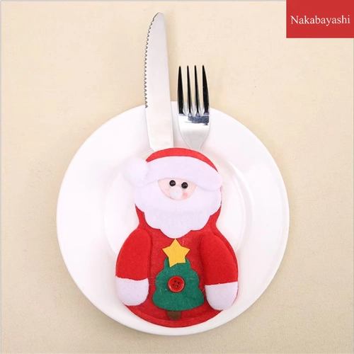 Рождественские украшения, ресторан, макет отеля, новый нетканый чехол для ножа и вилки для старика, снеговика, посуда, чехол