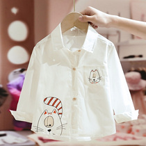 British next road girls spring shirt long-sleeved childrens shirt 2024 new spring tops childrens clothing