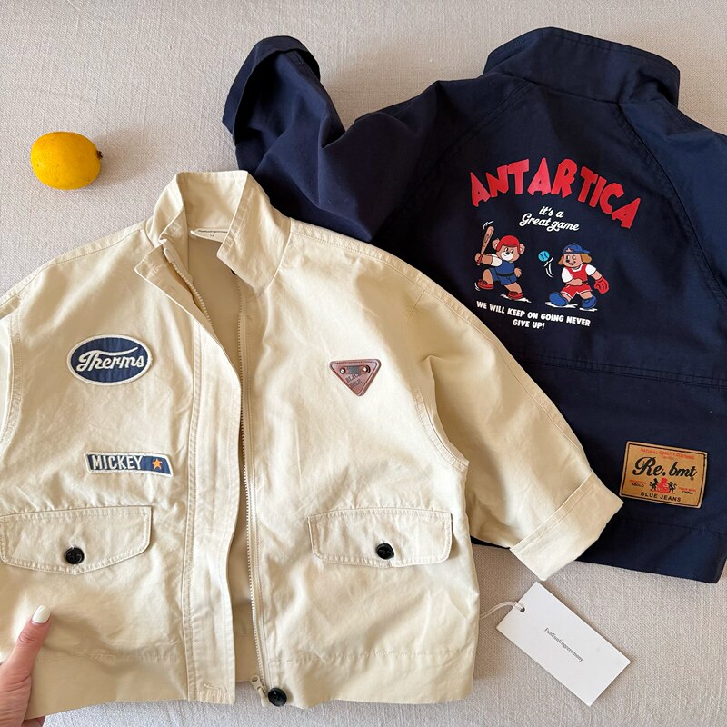 Uk Dhwa Children's Jacket 2026 Spring and Autumn Boys' Cartoon Top Stylish Workwear Casual Outerwear for Young Children Uk Dhwa Children's Jacket 2026 Spring and Autumn Boys' Cartoon Top Stylish Workwear Casual Outerwear for Young Children