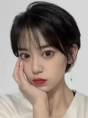 Wig short hair female full hair silk natural full Hood type Net red round face age reduction wave hair type wig set